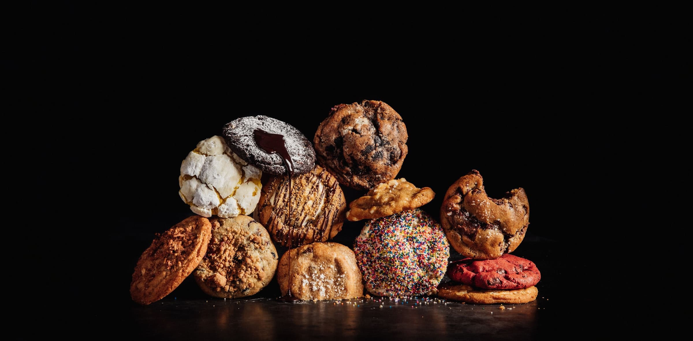 The Last Crumb Core Collection, photographed on a dark backdrop.